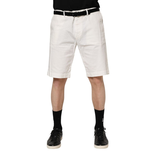 Dolce & Gabbana White Chinos Cotton Stretch Men Casual Shorts PAN76396-56