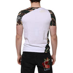 Dolce & Gabbana White Camouflage Cotton Men Crew Neck T-shirt TSH90504-46