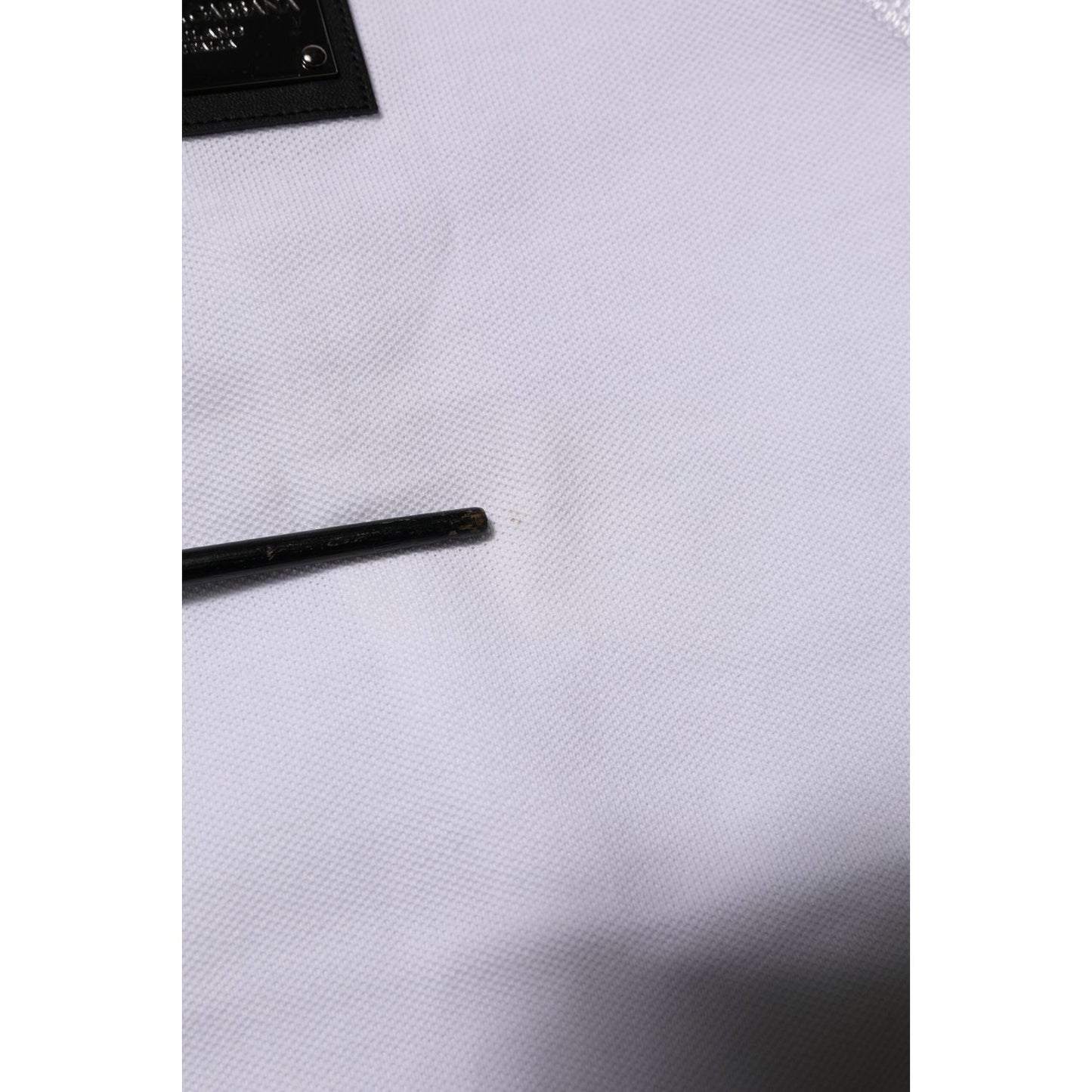 Dolce & Gabbana White Logo Short Sleeve Collared Polo T-shirt TSH90568-48