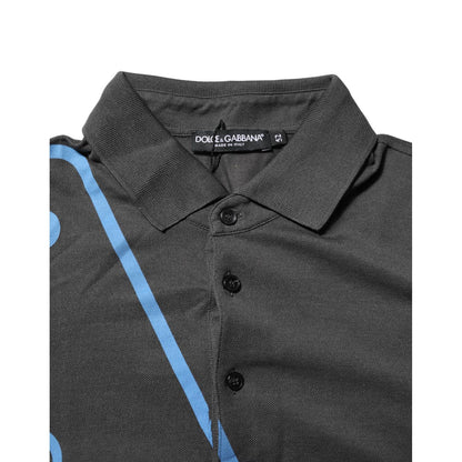 Dolce & Gabbana Dark Gray Short Sleeve Collared Polo T-shirt