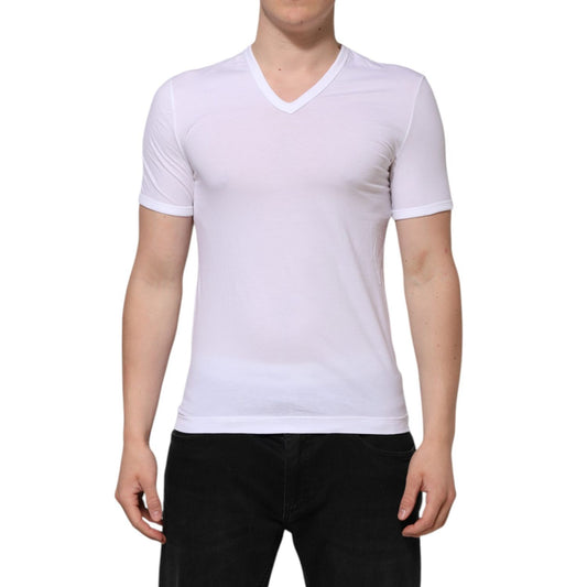 Dolce & Gabbana White Short Sleeves V-neck Underwear T-shirt TSH906959-3