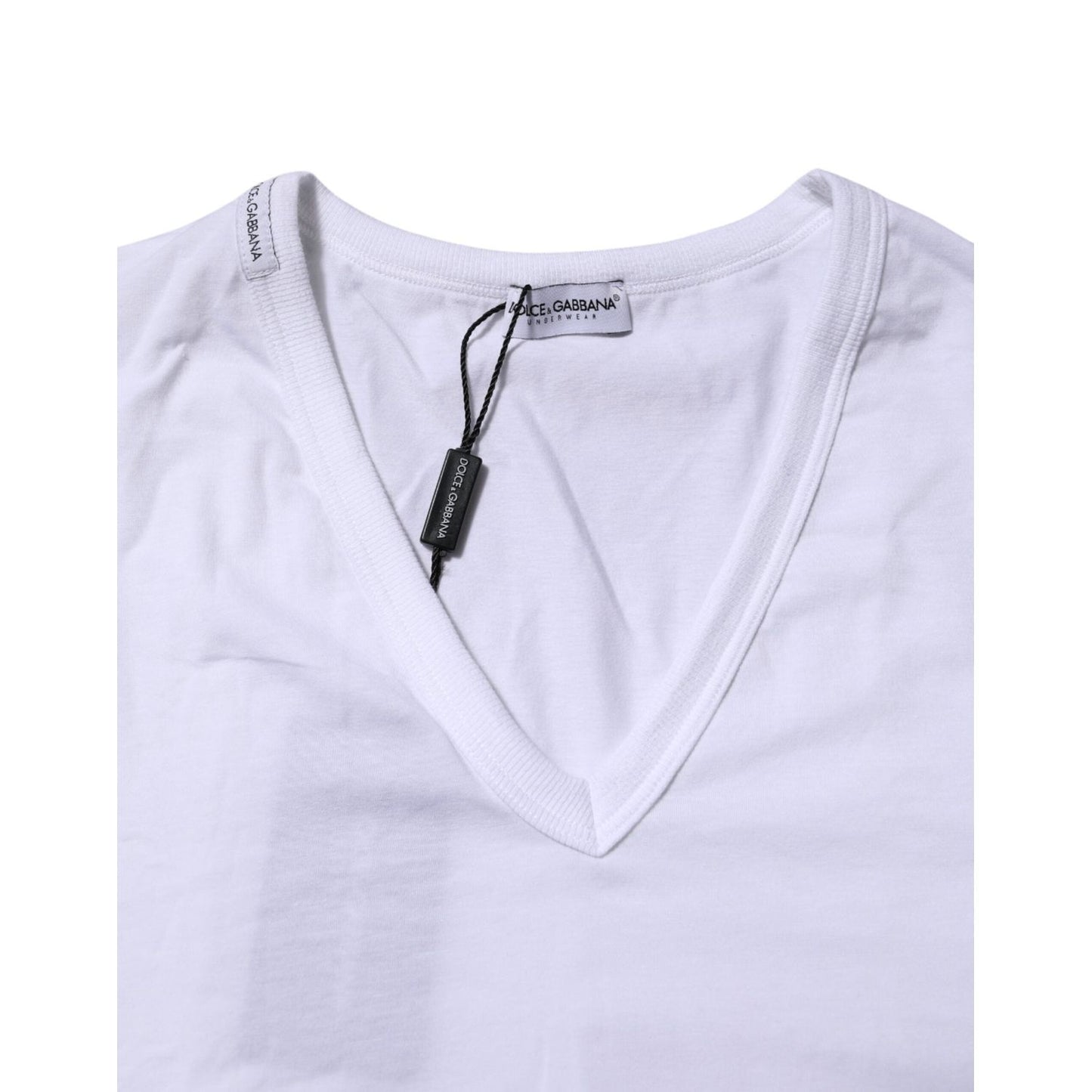 Dolce & Gabbana White Short Sleeves V-neck Underwear T-shirt TSH906959-3