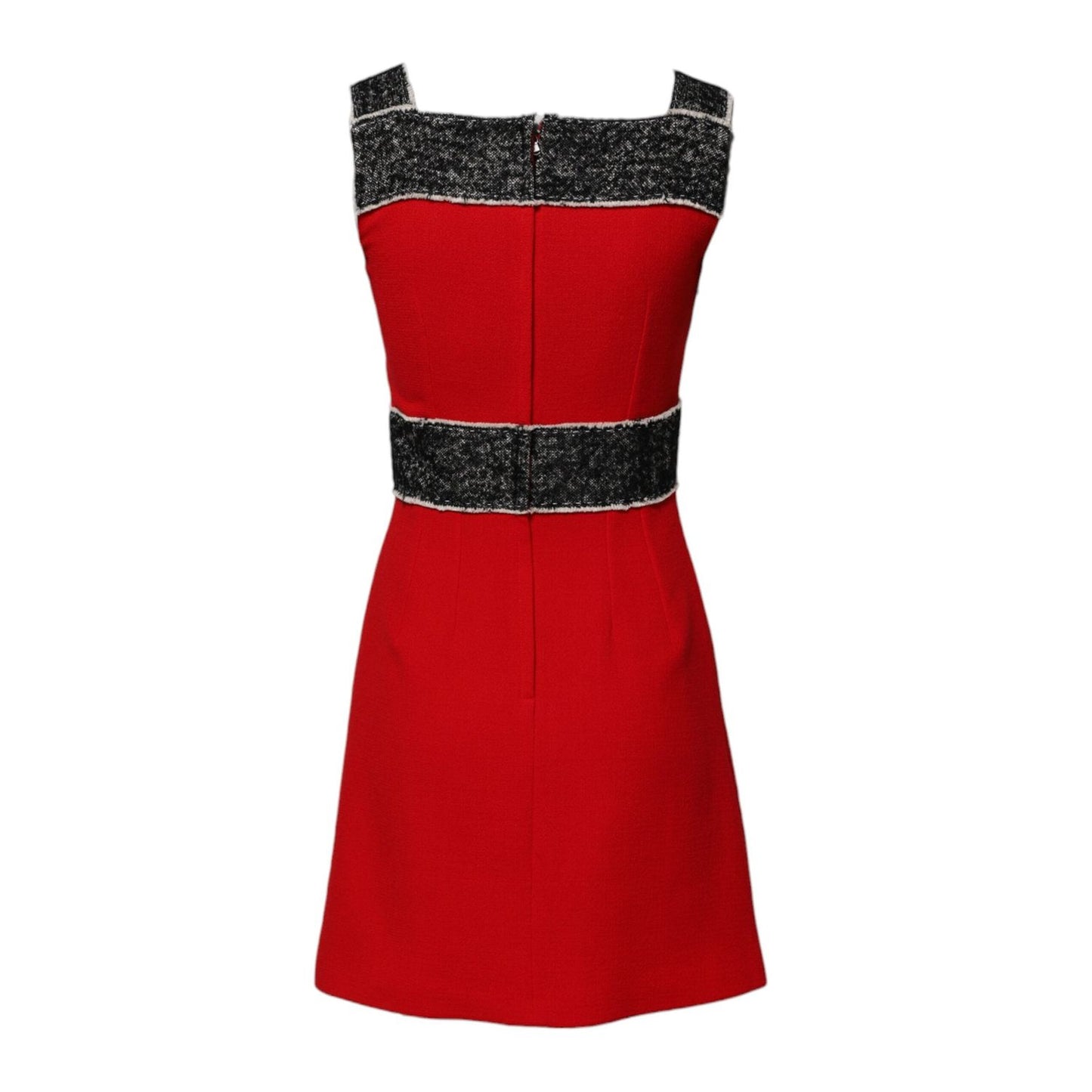 Dolce & Gabbana Red Wool Sleeveless A-line Flared Mini Dress DR281294-38