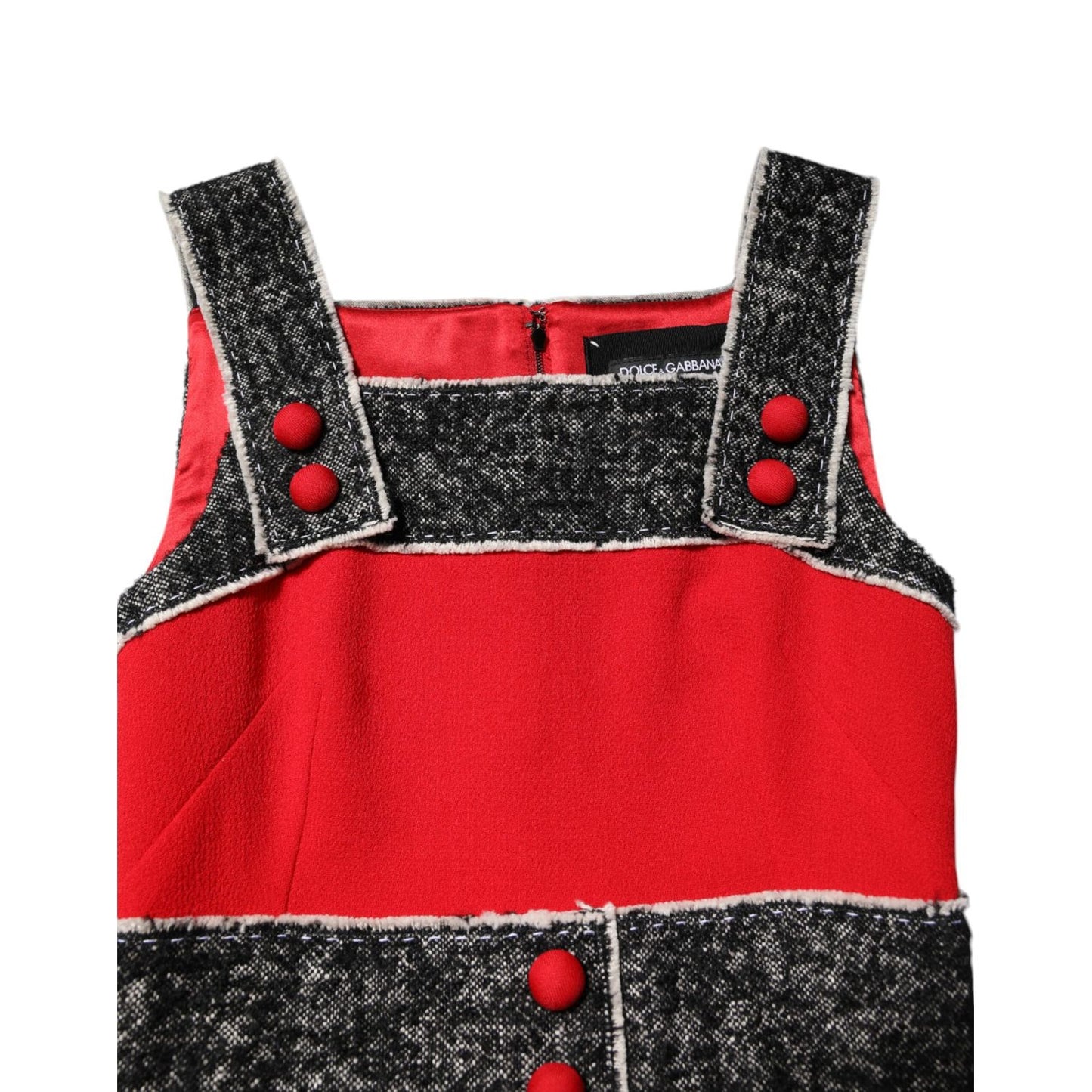 Dolce & Gabbana Red Wool Sleeveless A-line Flared Mini Dress