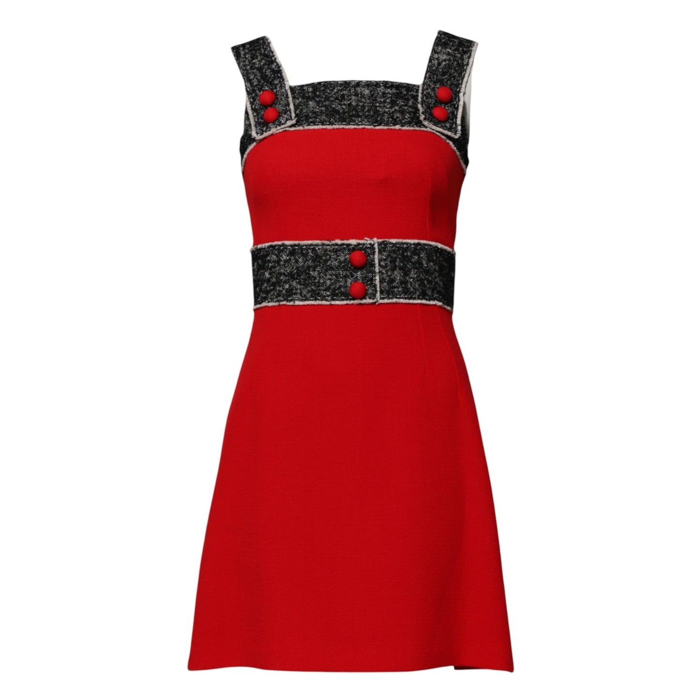 Dolce & Gabbana Red Wool Sleeveless A-line Flared Mini Dress DR281294-38