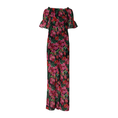 Patrizia Pepe Multicolor Floral Print Overall Jumpsuit Dress