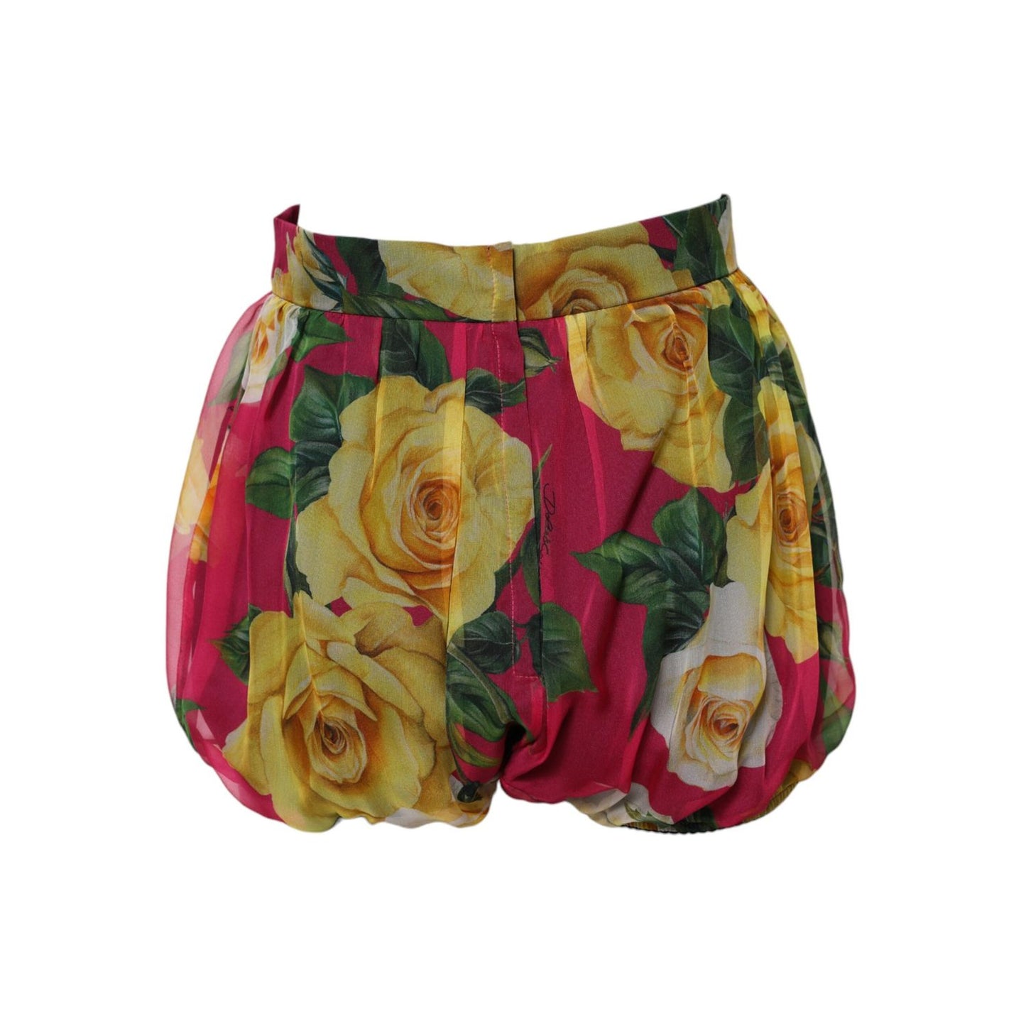 Dolce & Gabbana Red Floral High Waist Women Hot Pants Shorts