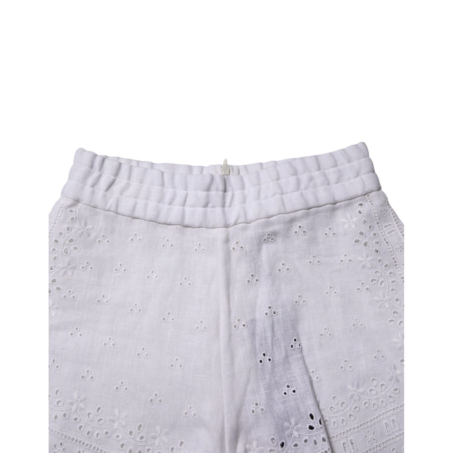 Dolce & Gabbana White Linen High Waisted Hot Pants Shorts
