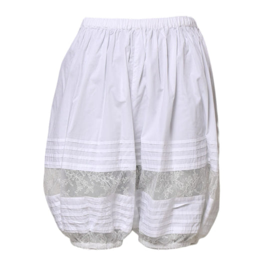 Dolce & Gabbana White Lace Paneled Cotton High Waisted Shorts PAN75548-40