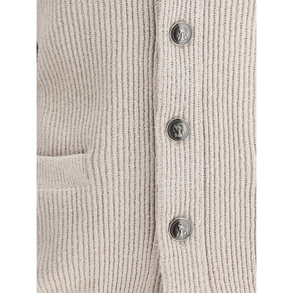 Brunello Cucinelli Ribbed Cardigan BR-MNI708606C2438-IT46 | S