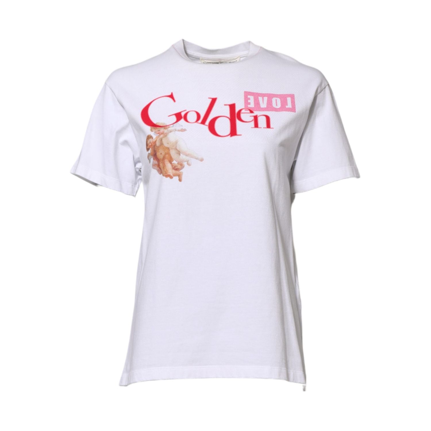 Golden Goose White Printed Round Neck T-shirt