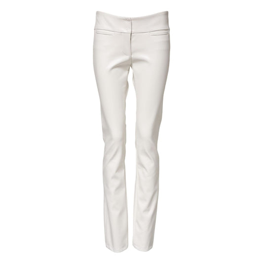 Dolce & Gabbana White Polyurethane High Waist Tapered Pants PAN74938-40