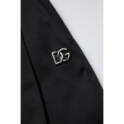 Dolce & Gabbana Black Cotton HighWaist Wide Leg Pants