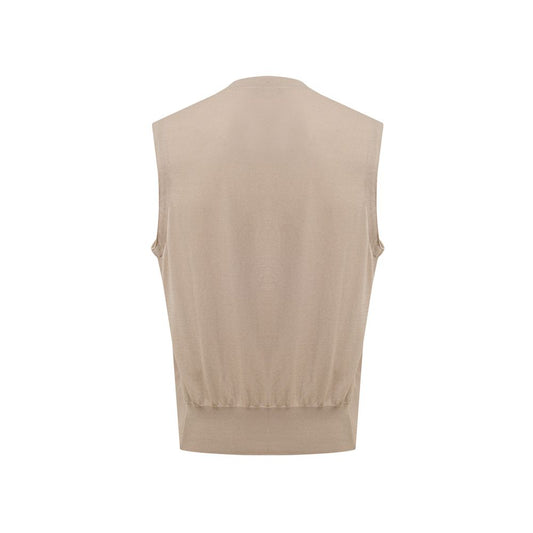 Gran Sasso Beige Cotton Sleveless Jacket GR-9472672-IT50 | L