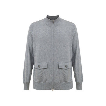 Gran Sasso Gray Cotton Cardigan