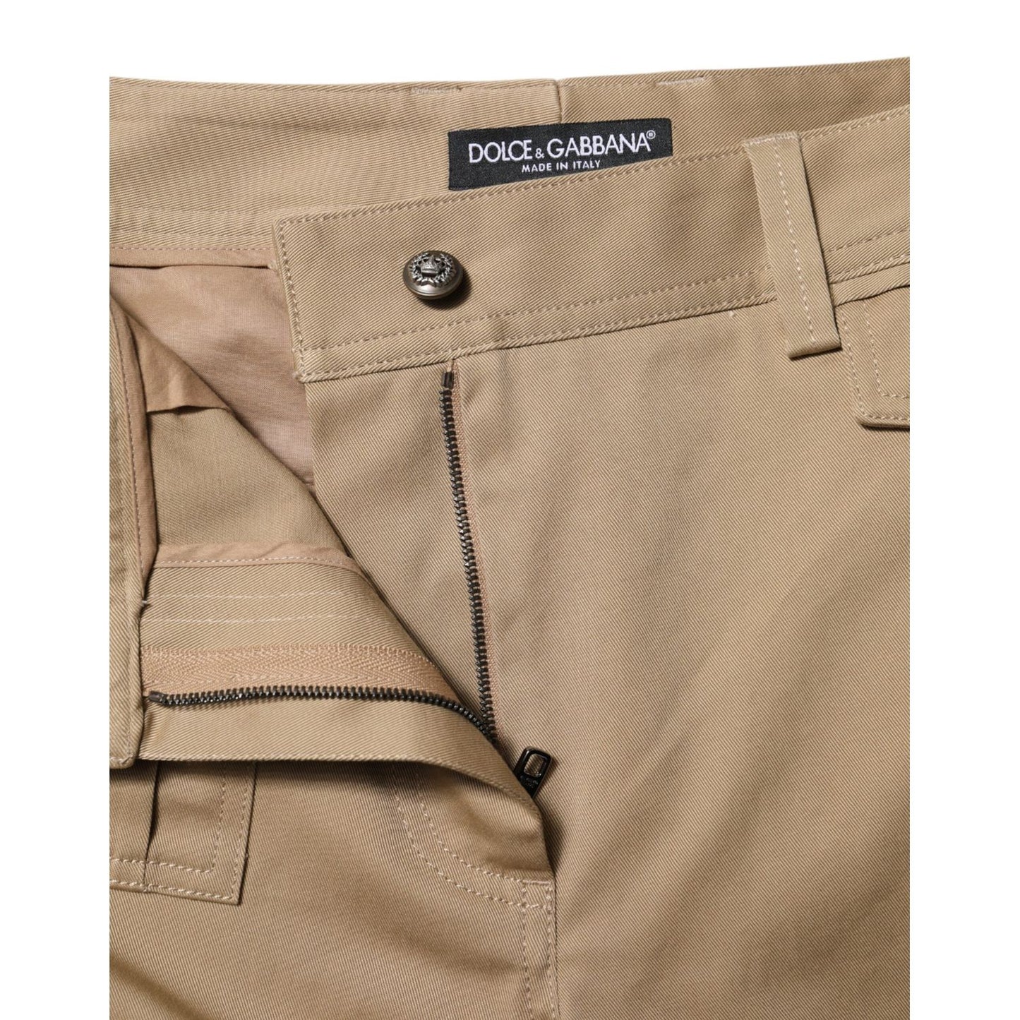 Dolce & Gabbana Beige Mid Waist Cargo Tapered Pants PAN75630-40