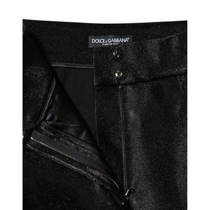 Dolce & Gabbana Black Cotton Stretch Lurex Thread Skinny Pants