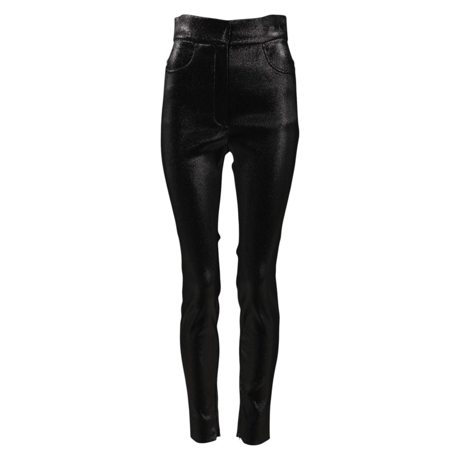 Dolce & Gabbana Black Cotton Stretch Lurex Thread Skinny Pants