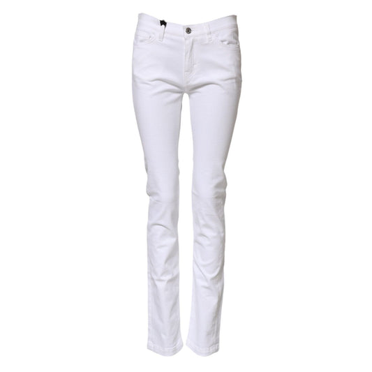 Dolce & Gabbana White GRACE Mid Waisted Skinny Denim Jeans PAN75964-40