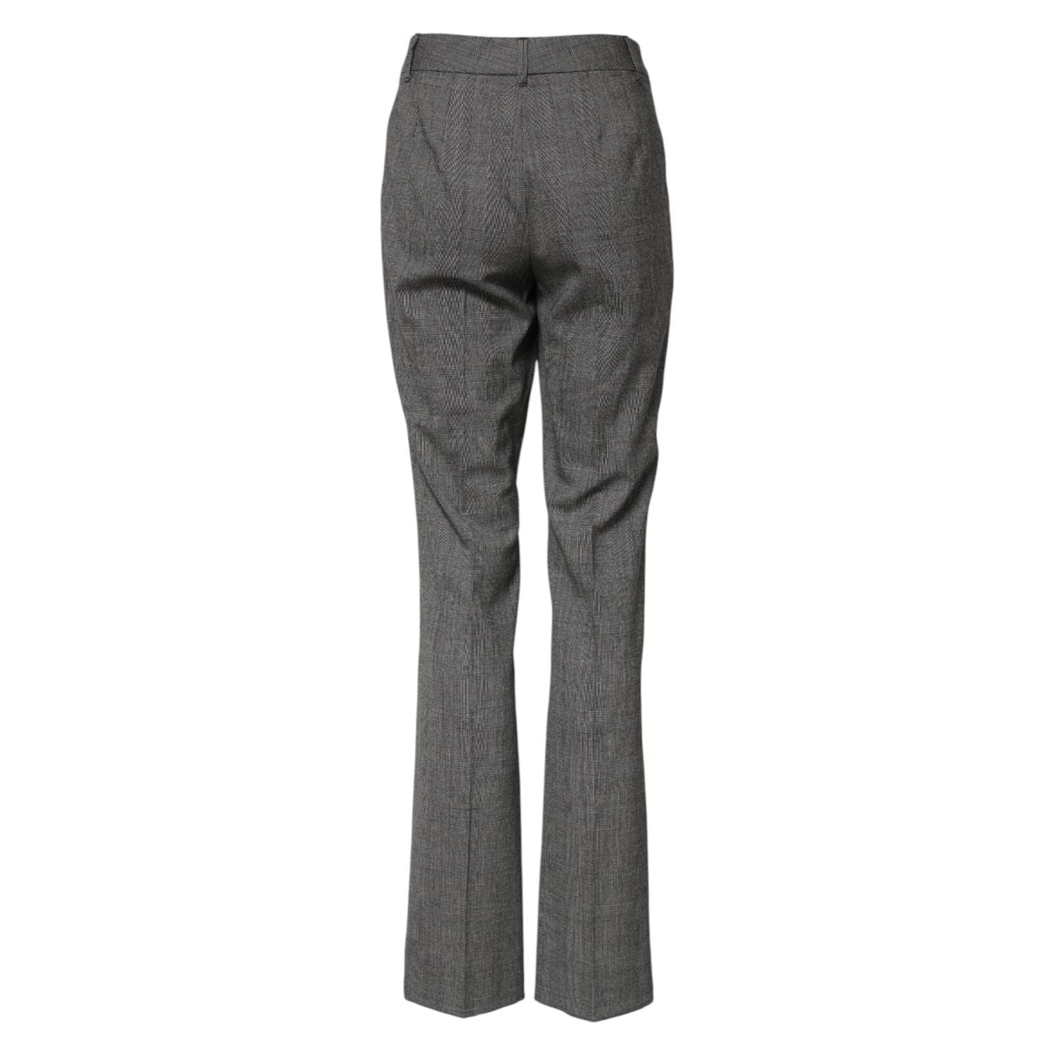 Dolce & Gabbana Gray Checkered High Waist Flared Pants