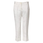 Dolce & Gabbana White Cotton Floral Jacquard Pants PAN76101-40