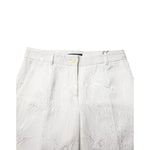 Dolce & Gabbana White Cotton Floral Jacquard Pants PAN76101-40