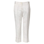 Dolce & Gabbana White Cotton Floral Jacquard Pants PAN76101-40