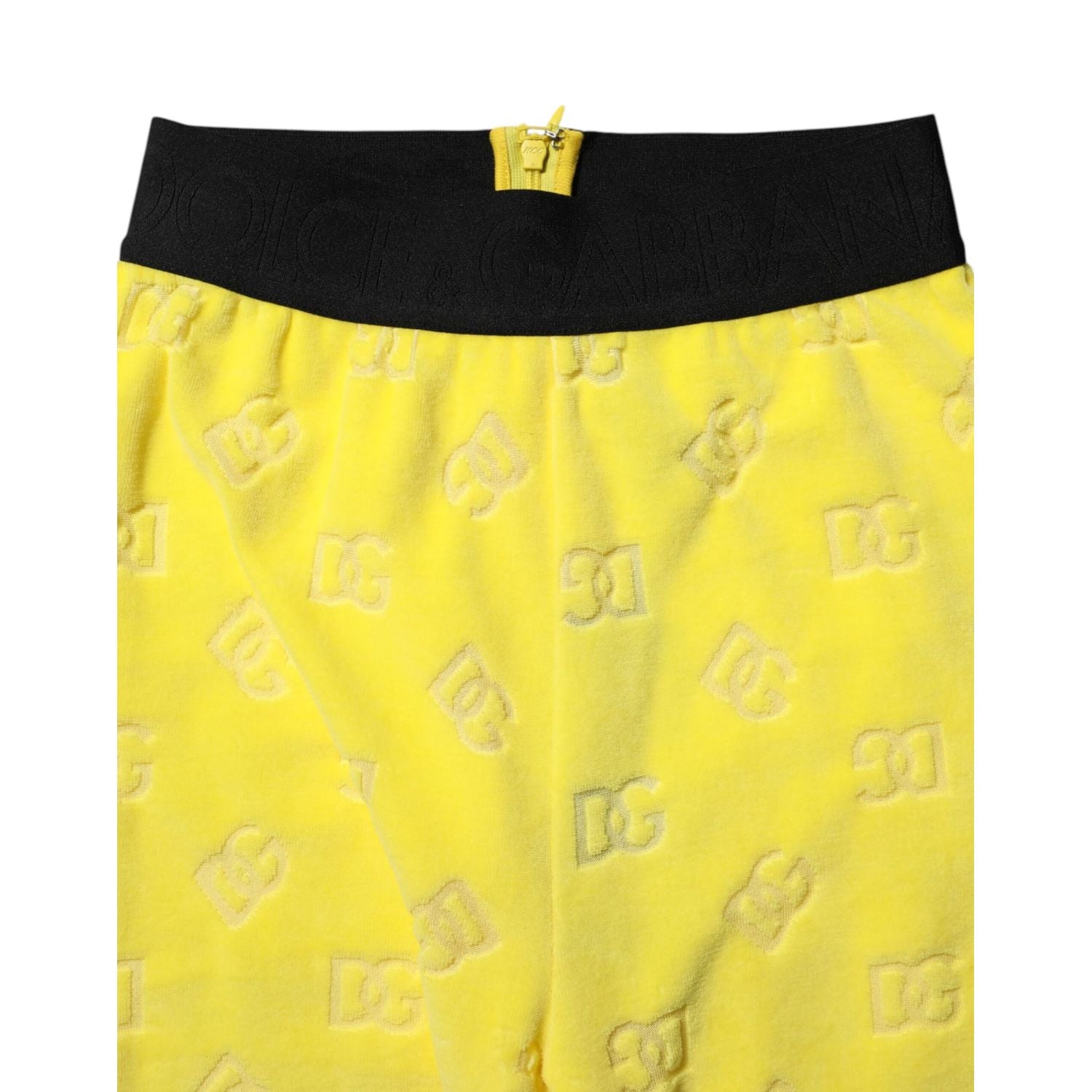 Dolce & Gabbana Yellow Logo Slim Fit Leggings Pants
