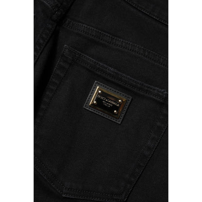 Dolce & Gabbana Black Boyfriend Cotton Flared Denim Jeans