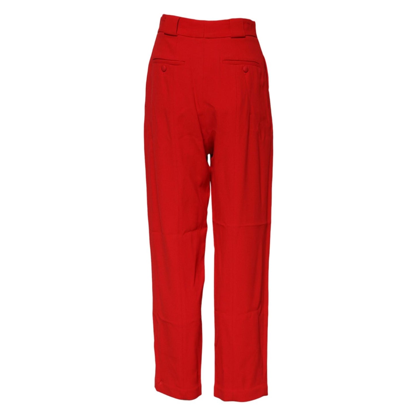 Dolce & Gabbana Red Viscose High Waist Tapered Pants