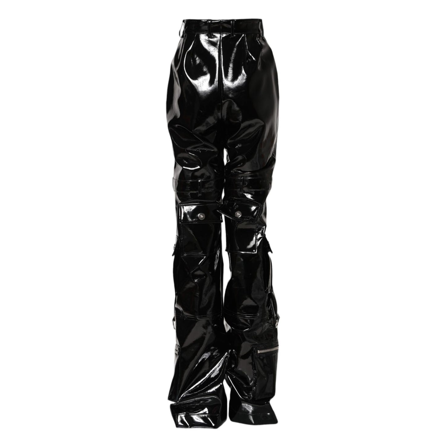 Dolce & Gabbana Black High Waist Cargo Bootcut Pants