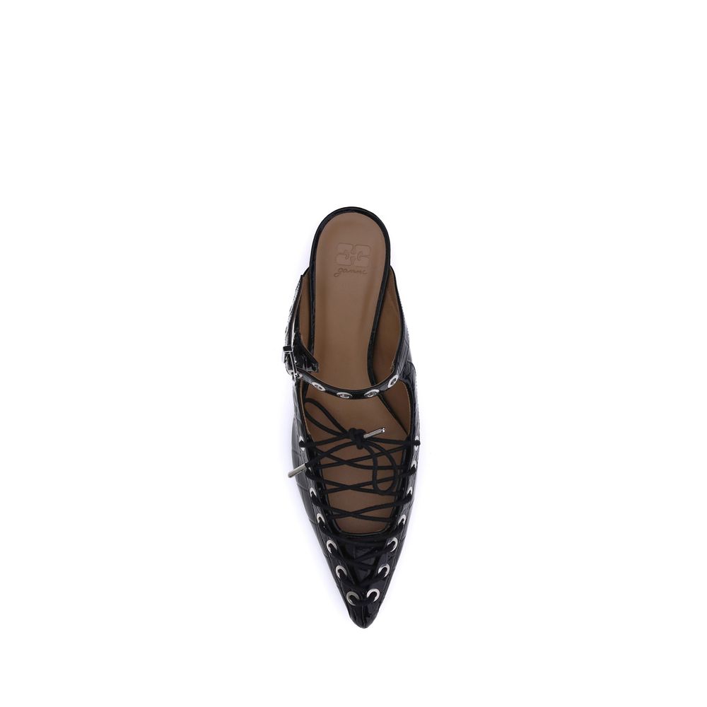 Ganni Black Polyethylene Mules
