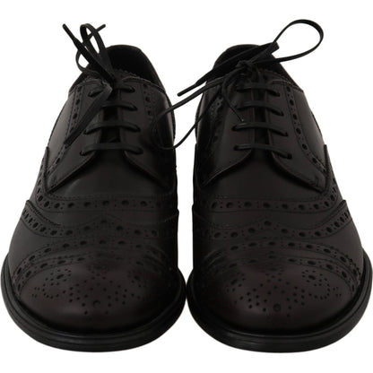 Dolce & Gabbana Black Leather Wingtip Oxford Dress Shoes Dress Shoes
