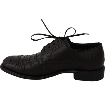 Dolce & Gabbana Black Leather Wingtip Oxford Dress Shoes Dress Shoes