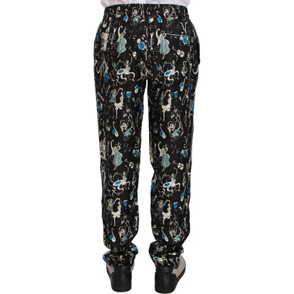 Dolce & Gabbana Black Musical Instrument Sleepwear Pants Jeans & Pants