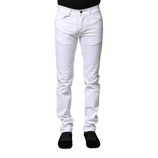 Dolce & Gabbana White Cotton Skinny Men Denim Jeans PAN75822-44