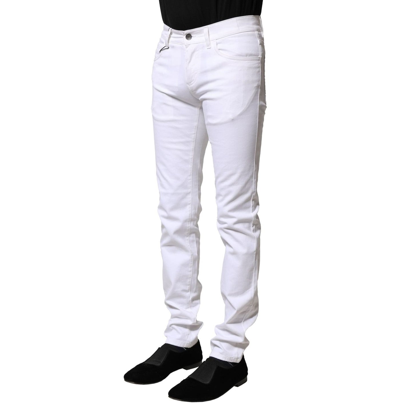 Dolce & Gabbana White Cotton Skinny Men Denim Jeans PAN75822-44