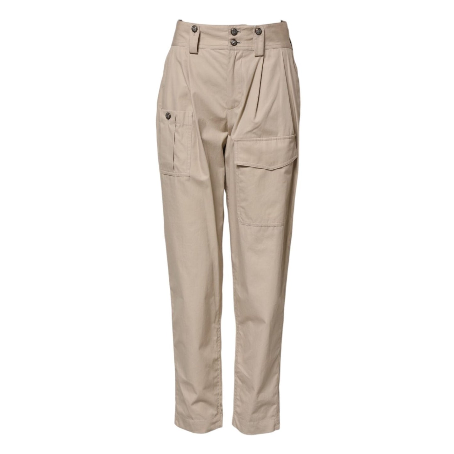 Dolce & Gabbana Beige Cotton High Waisted Pants PAN75961-36
