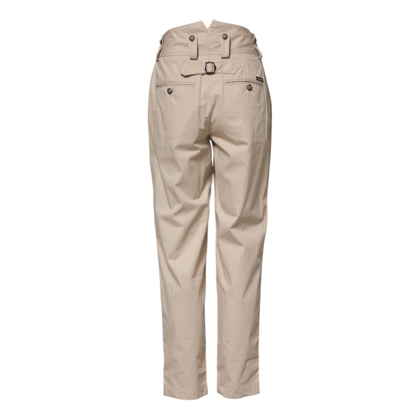 Dolce & Gabbana Beige Cotton High Waisted Pants PAN75961-36
