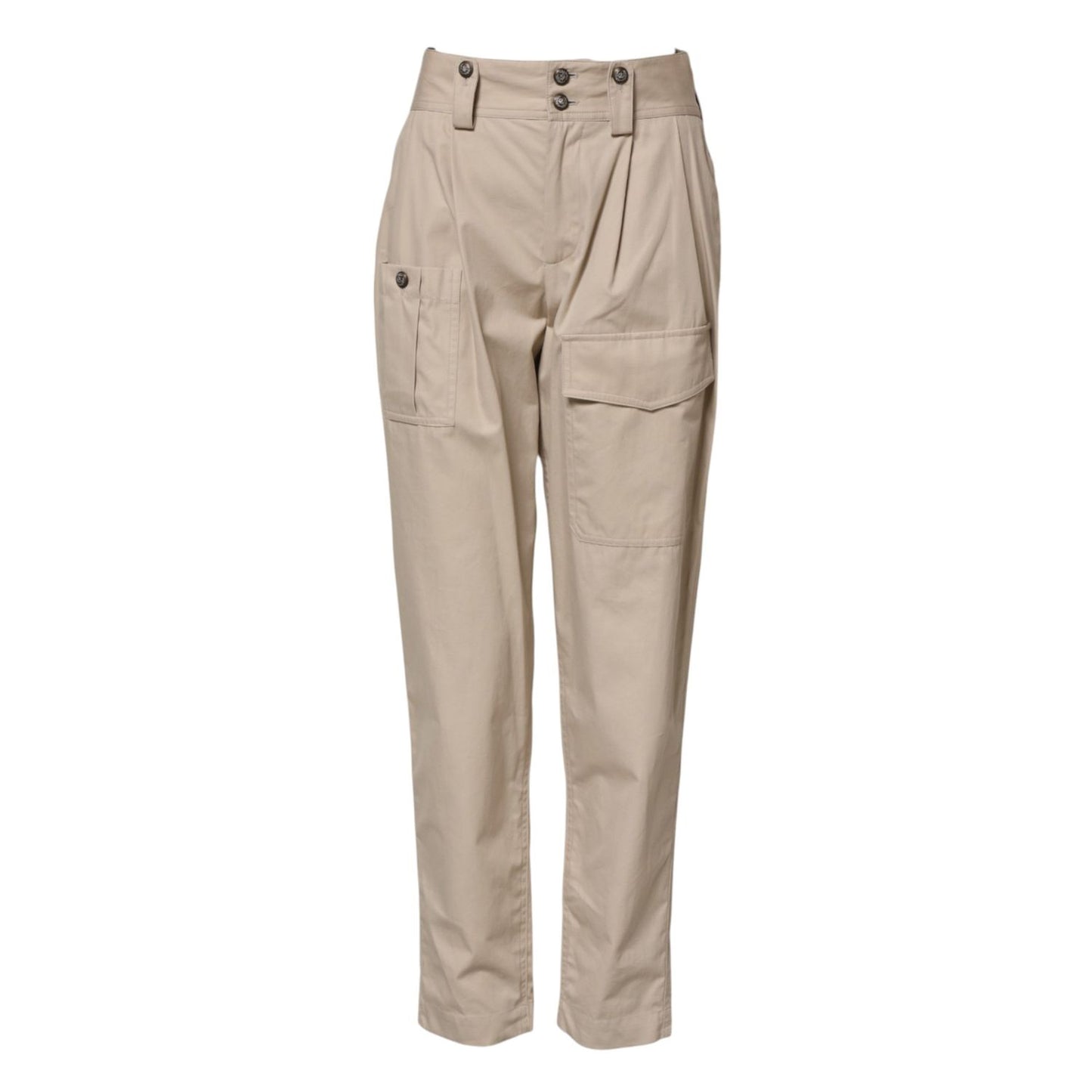 Dolce & Gabbana Beige Cotton High Waisted Pants PAN75961-36