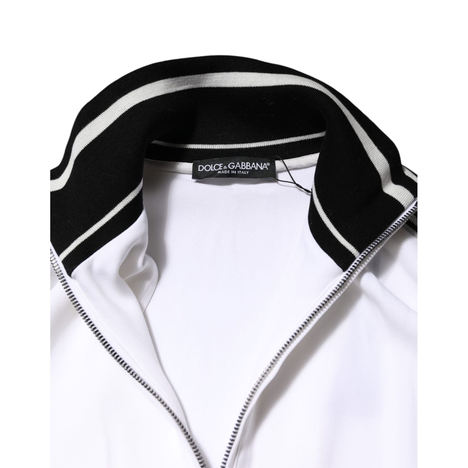 Dolce & Gabbana White Viscose Logo Women Full Zip Jacket