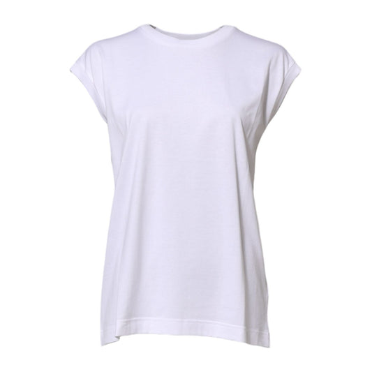 Dolce & Gabbana White Cotton Sleeveless Women Tank T-shirt TSH86621-38