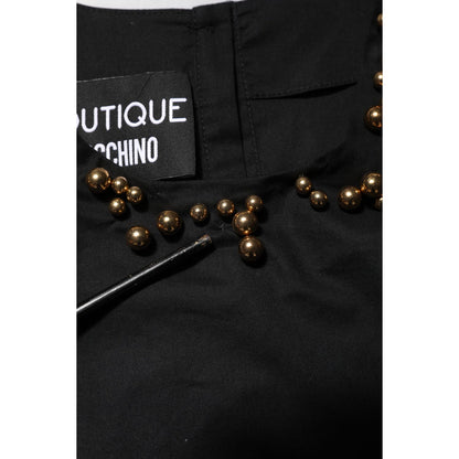 Boutique Moschino Black Cotton Sleeveless Women Tank T-shirt