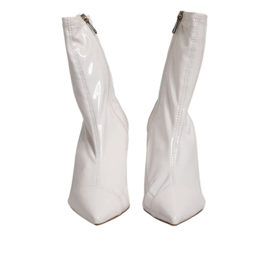 Elisabetta Franchi White Stiletto Heels Mid Calf Boots Shoes LA12619-37