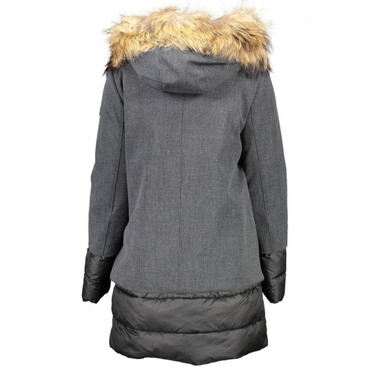 Yes Zee Gray Polyester Jackets & Coat YE-9429-L