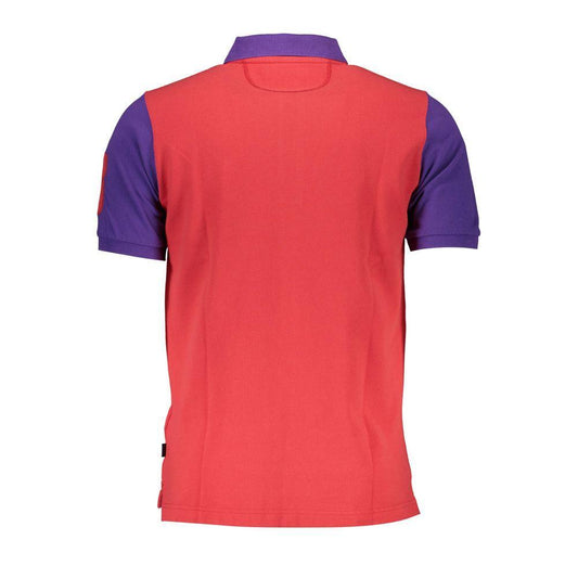 La Martina Red Cotton Polo Shirt LA-14032-XL