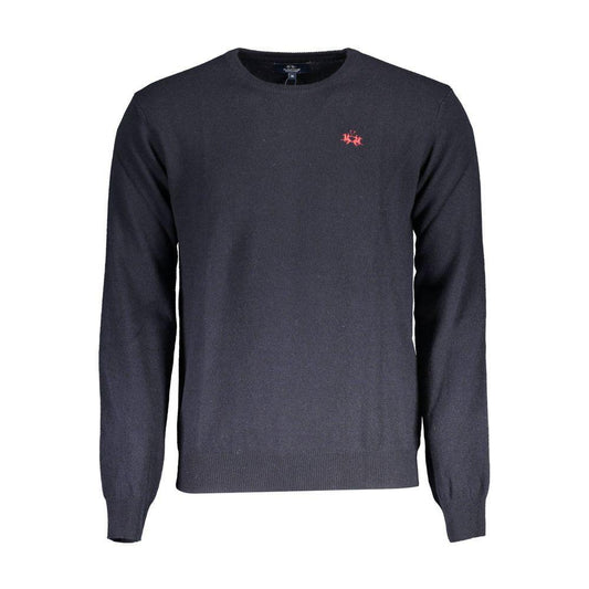 La Martina Blue Wool Sweater LA-17153-M