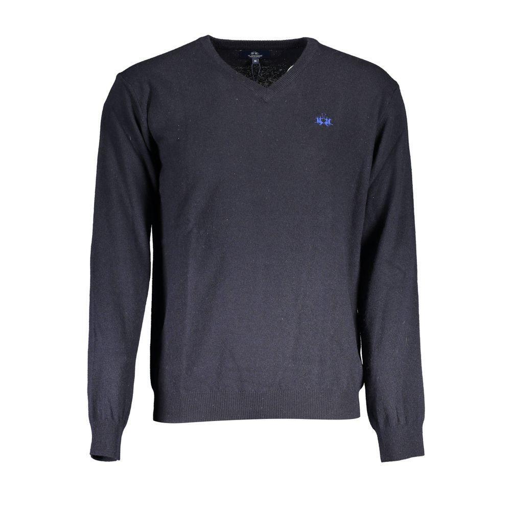 La Martina Blue Wool Sweater LA-17161-S