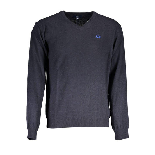 La Martina Blue Wool Sweater LA-17161-S