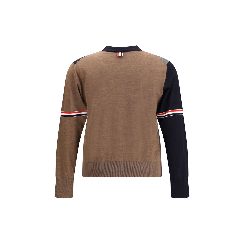Thom Browne Multicolor Fleece Wool Cardigan